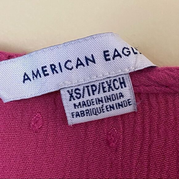 American Eagle Pink Boho Embroidered Top Size XS - Picture 7 of 9